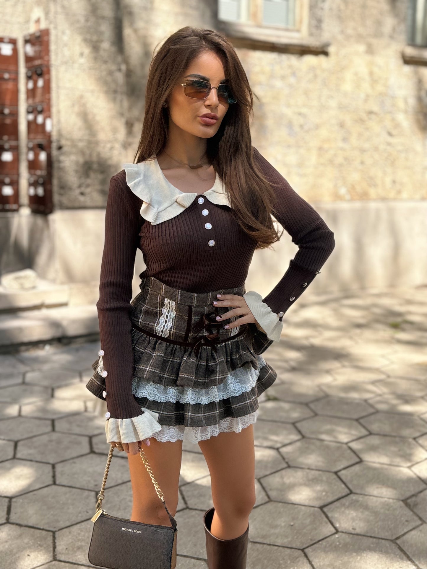 Пола-панталон Fiona с дантела