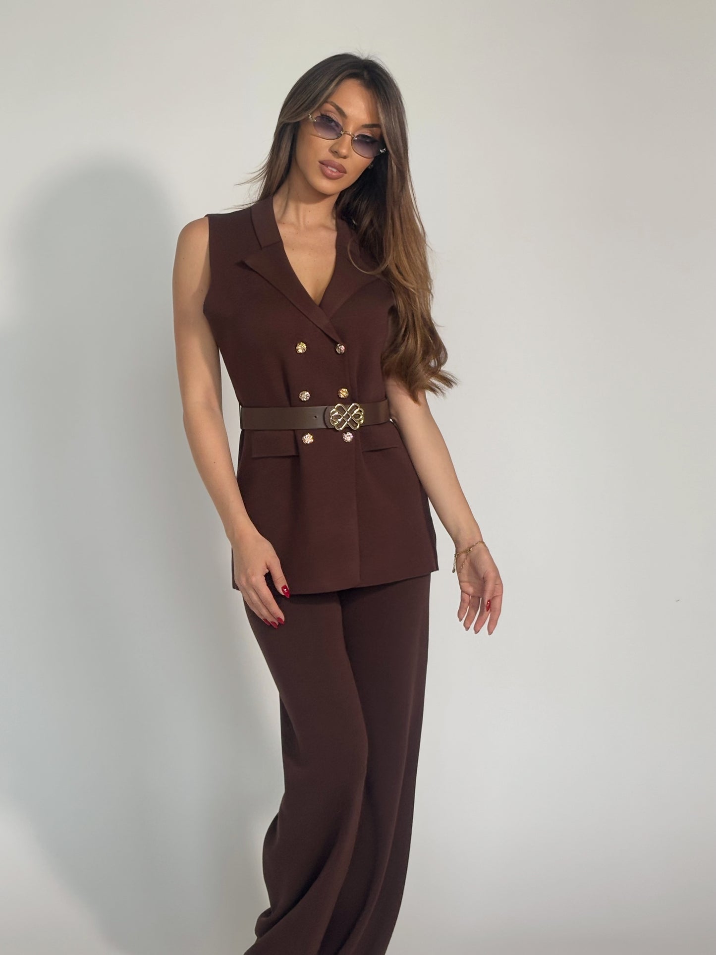 Комплект Radena от фино плетиво с колан