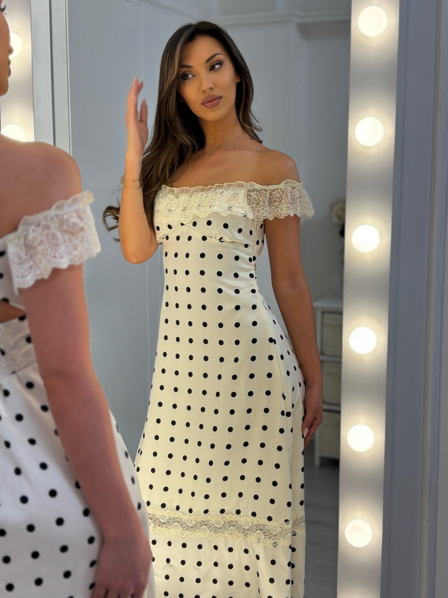 Toska polka dot satin dress