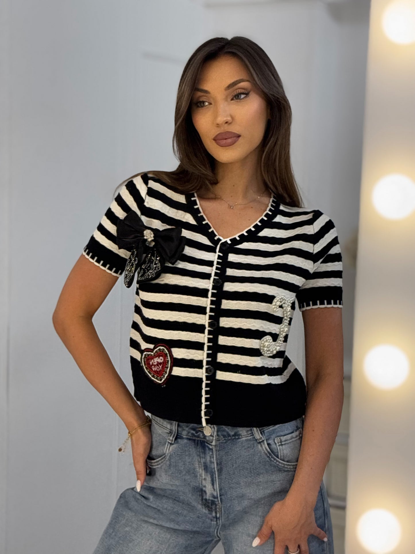 Bluza Your Heart cu panglica detasabila