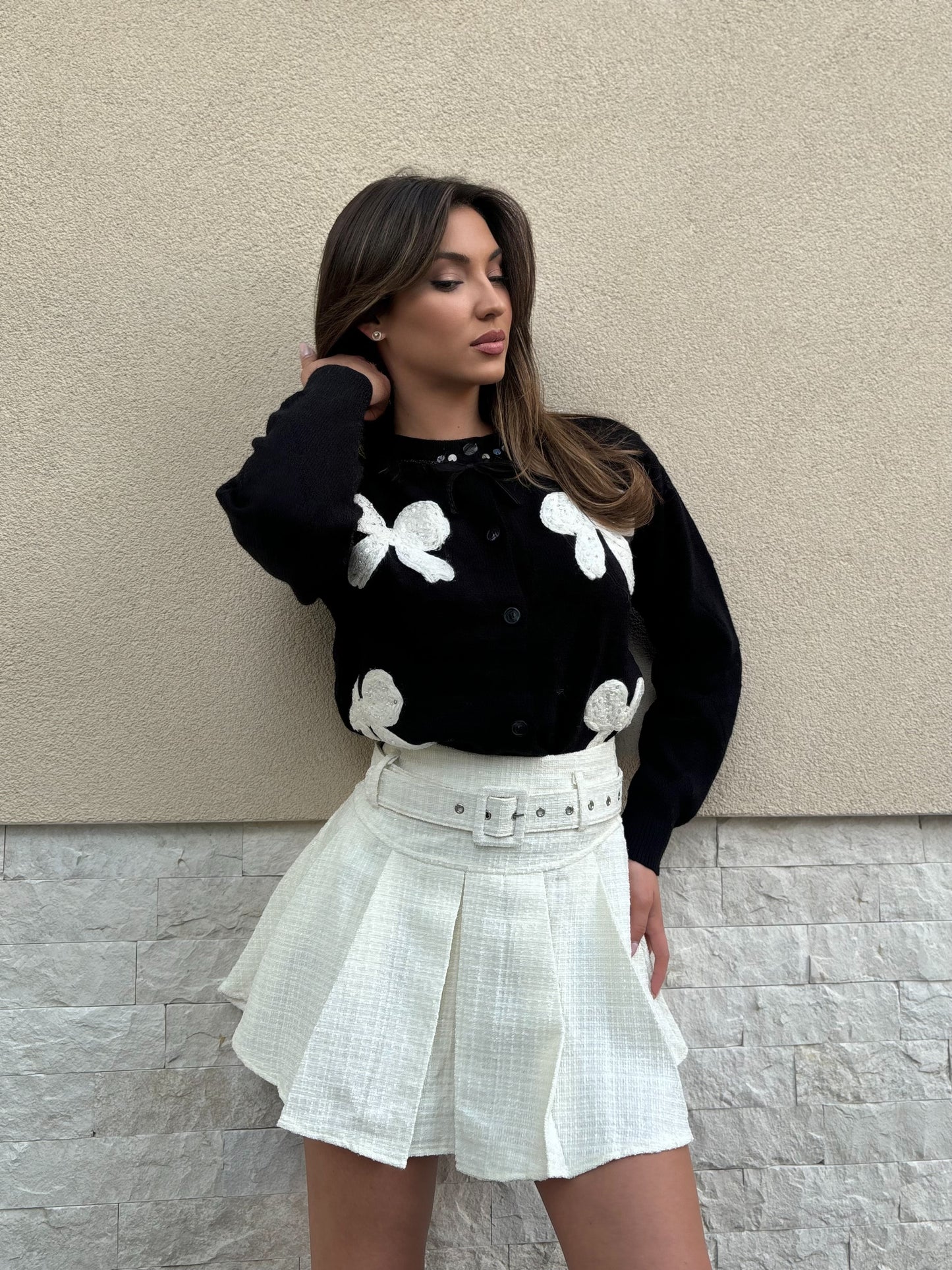 Klari cardigan with ribbons