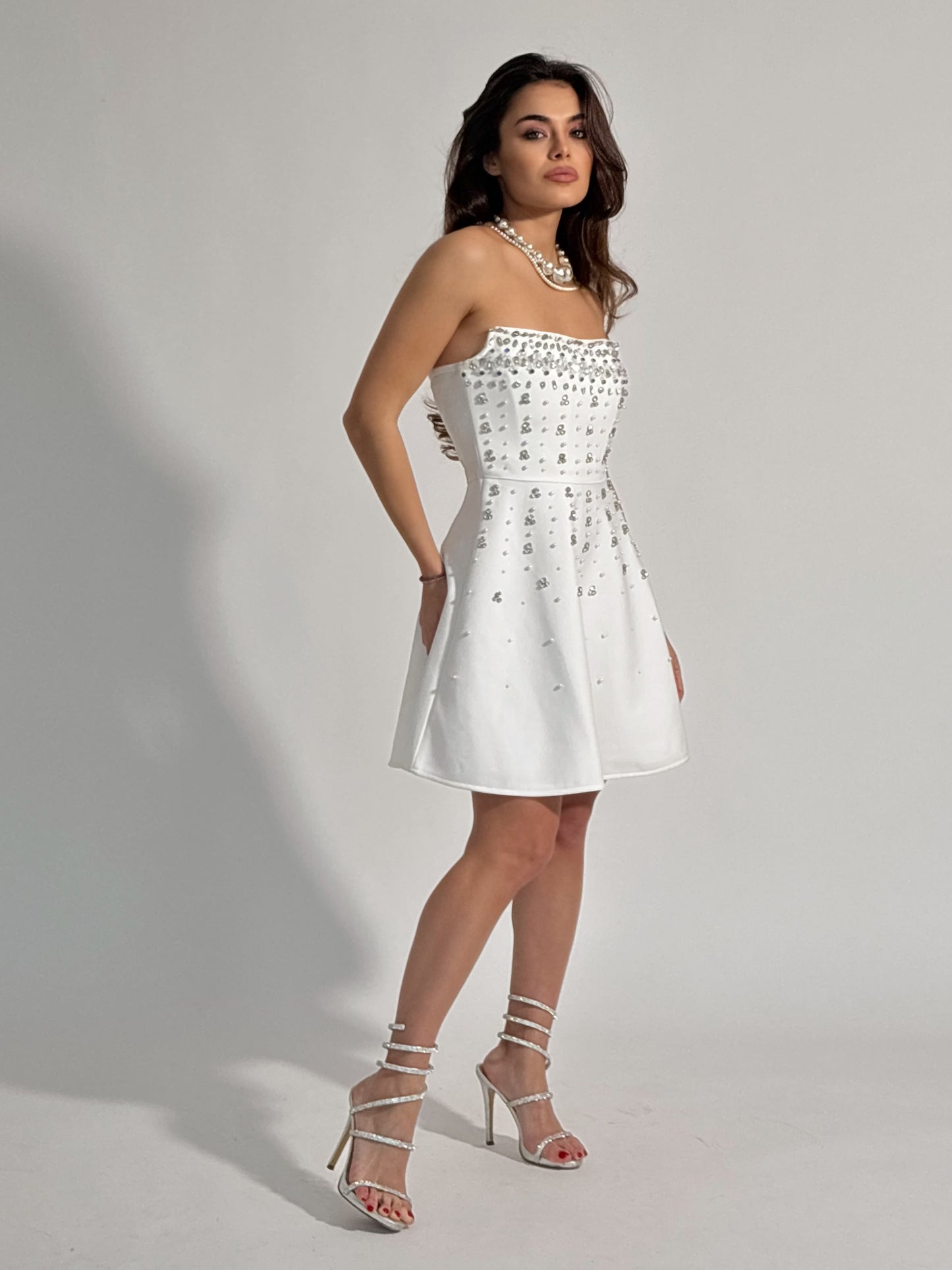 Rochie bandaj cu pietre Glamorous