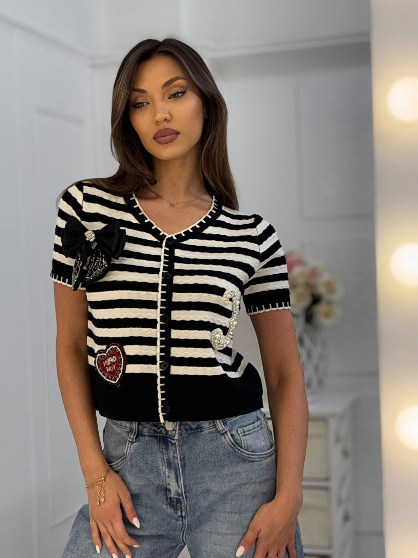Bluza Your Heart cu panglica detasabila