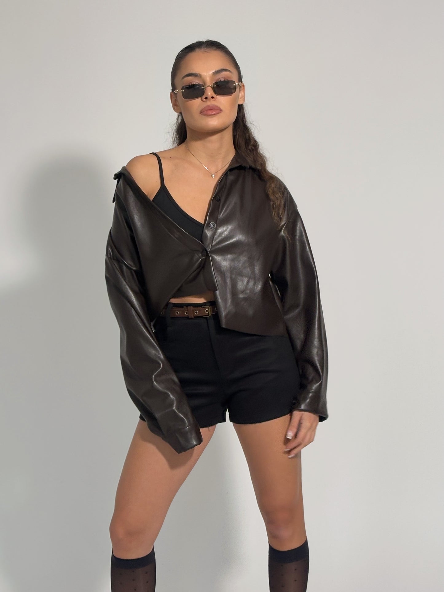 Dolia suede trousers with a belt bag