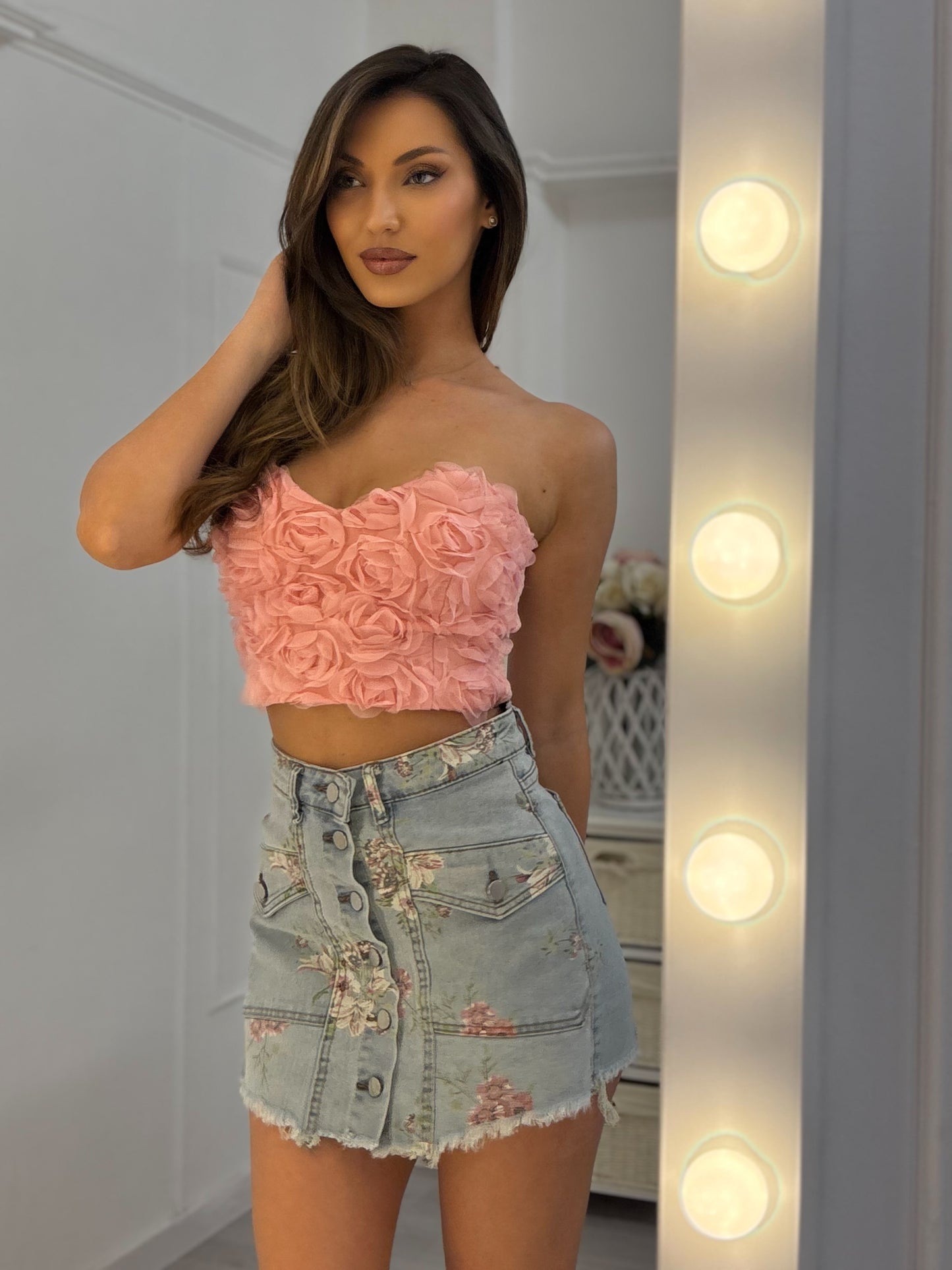 Bustieră Roses cu trandafiri din organza