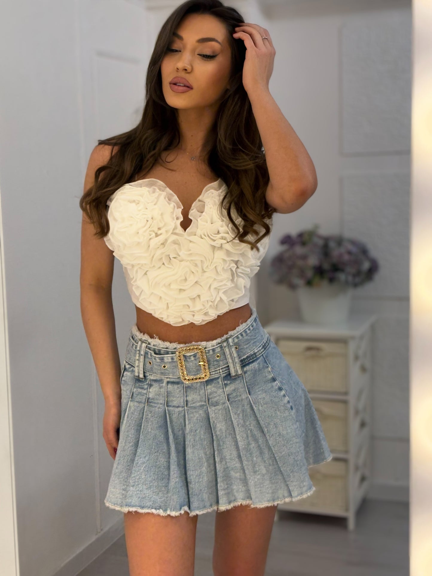 Дънкова пола Classy с колан