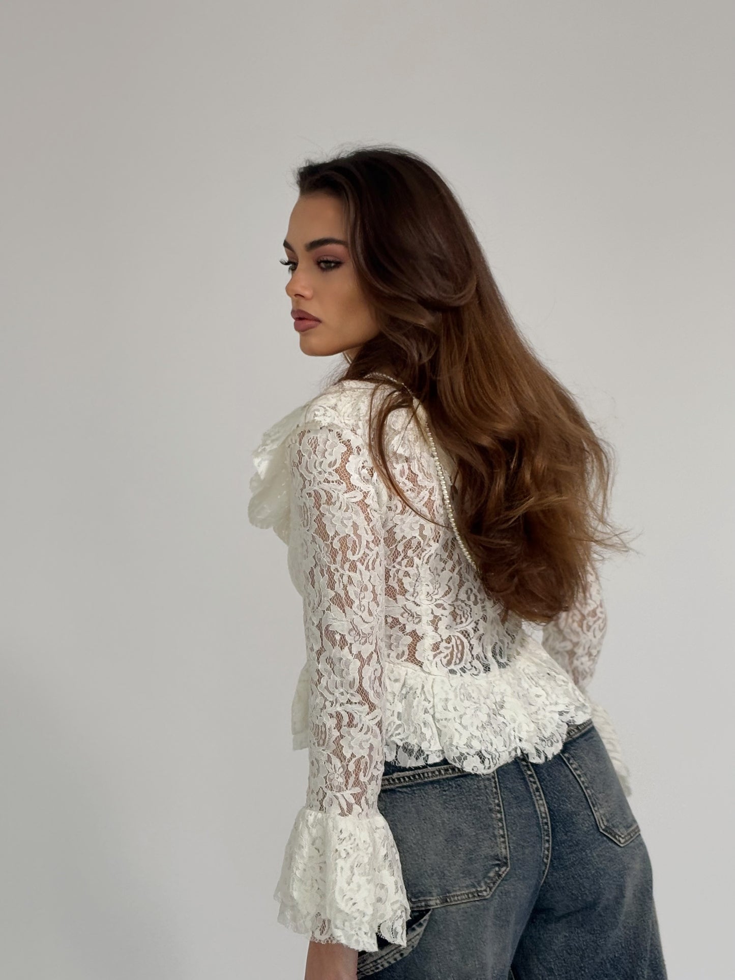 Дантелена блуза корсет Leyla