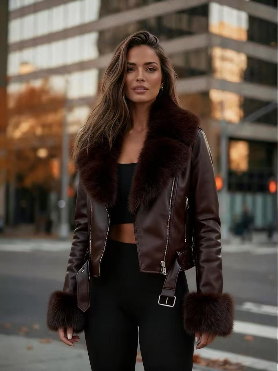 Кожено яке с пух Beta