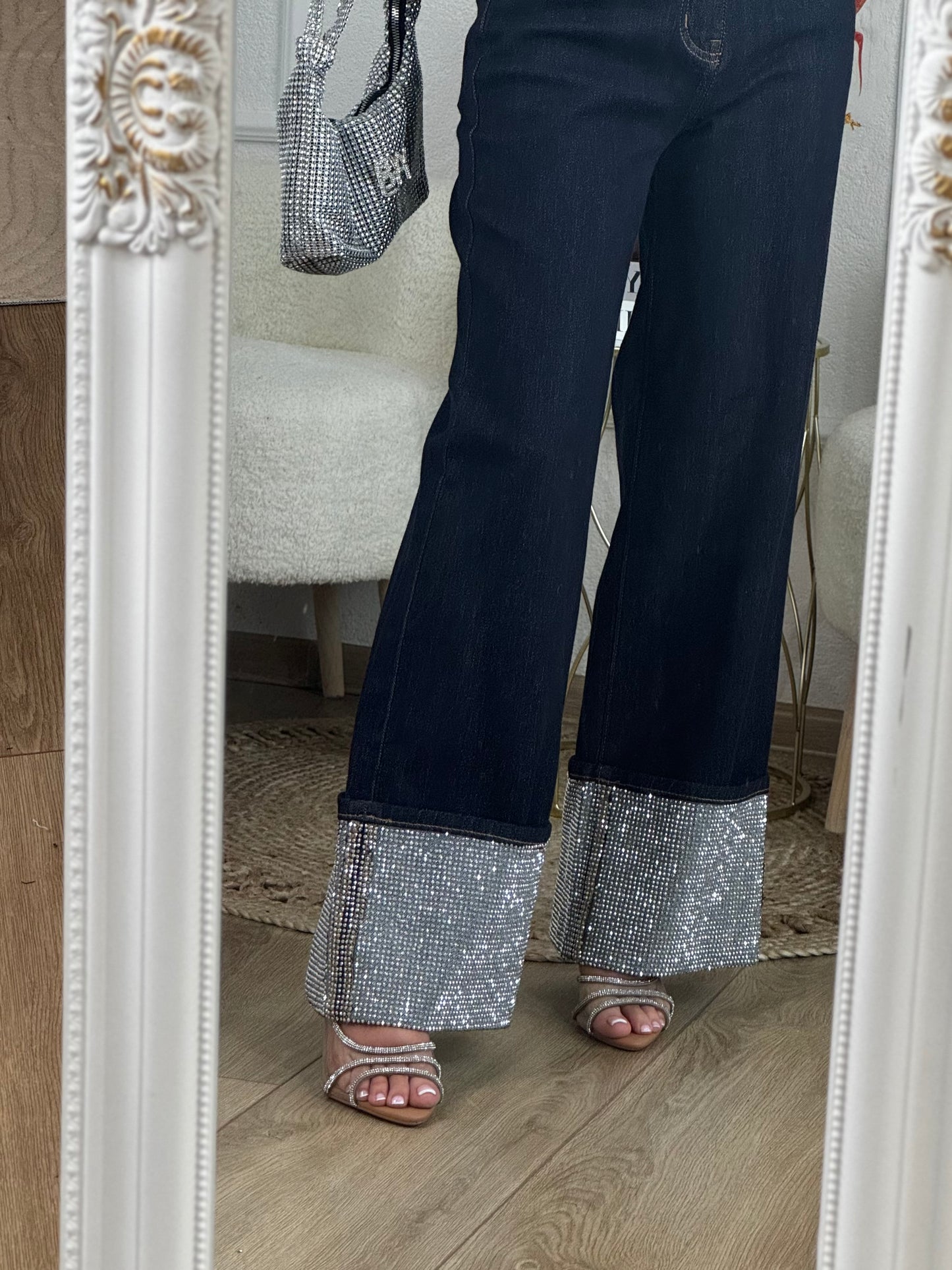 Дънки с камъни Shine