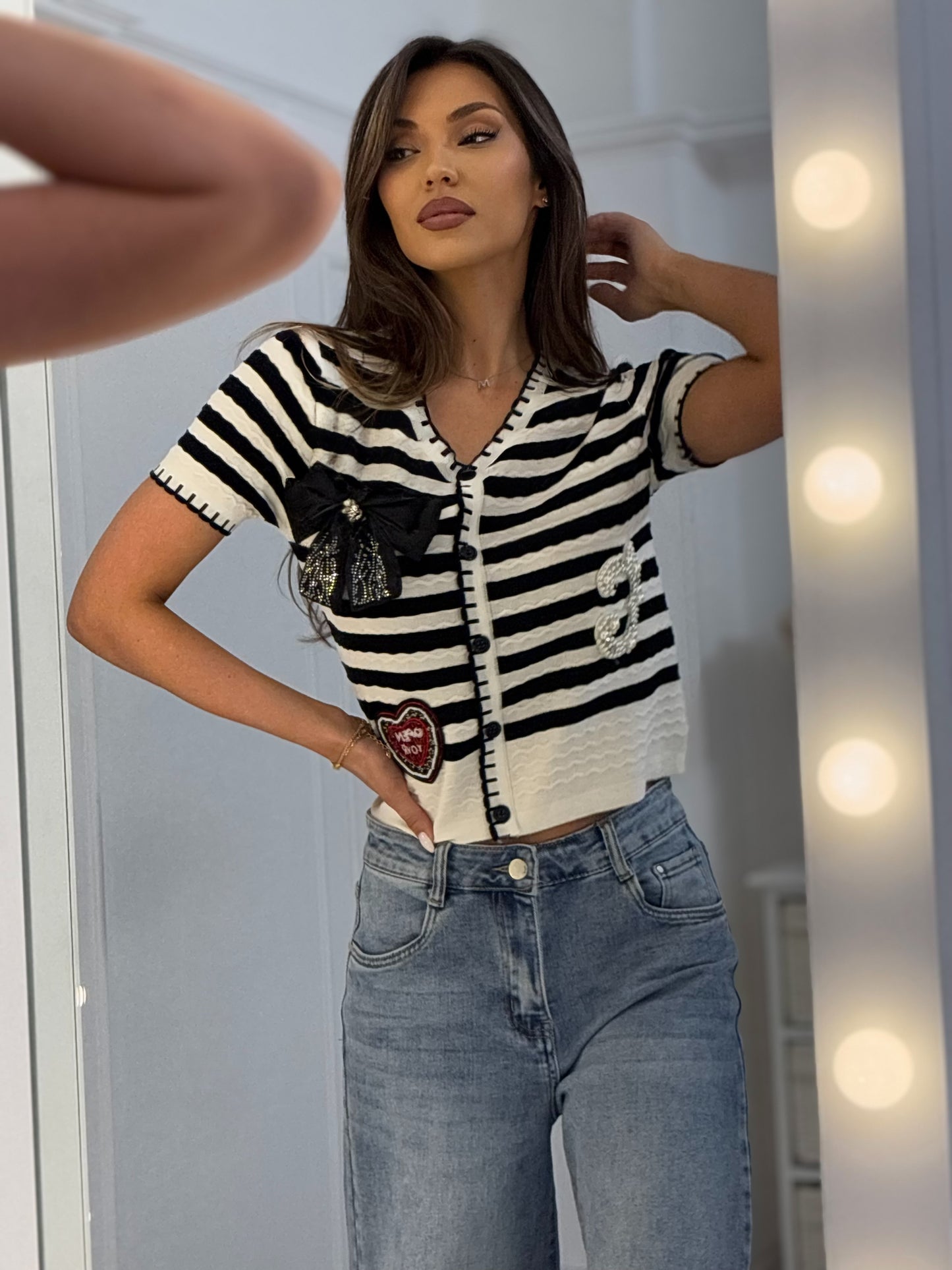 Bluza Your Heart cu panglica detasabila