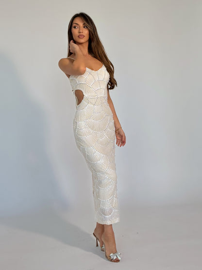 Рокля Arielle с пайети и перли