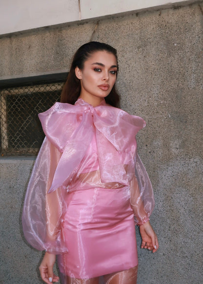 Блуза ALLURE от органза с панделка