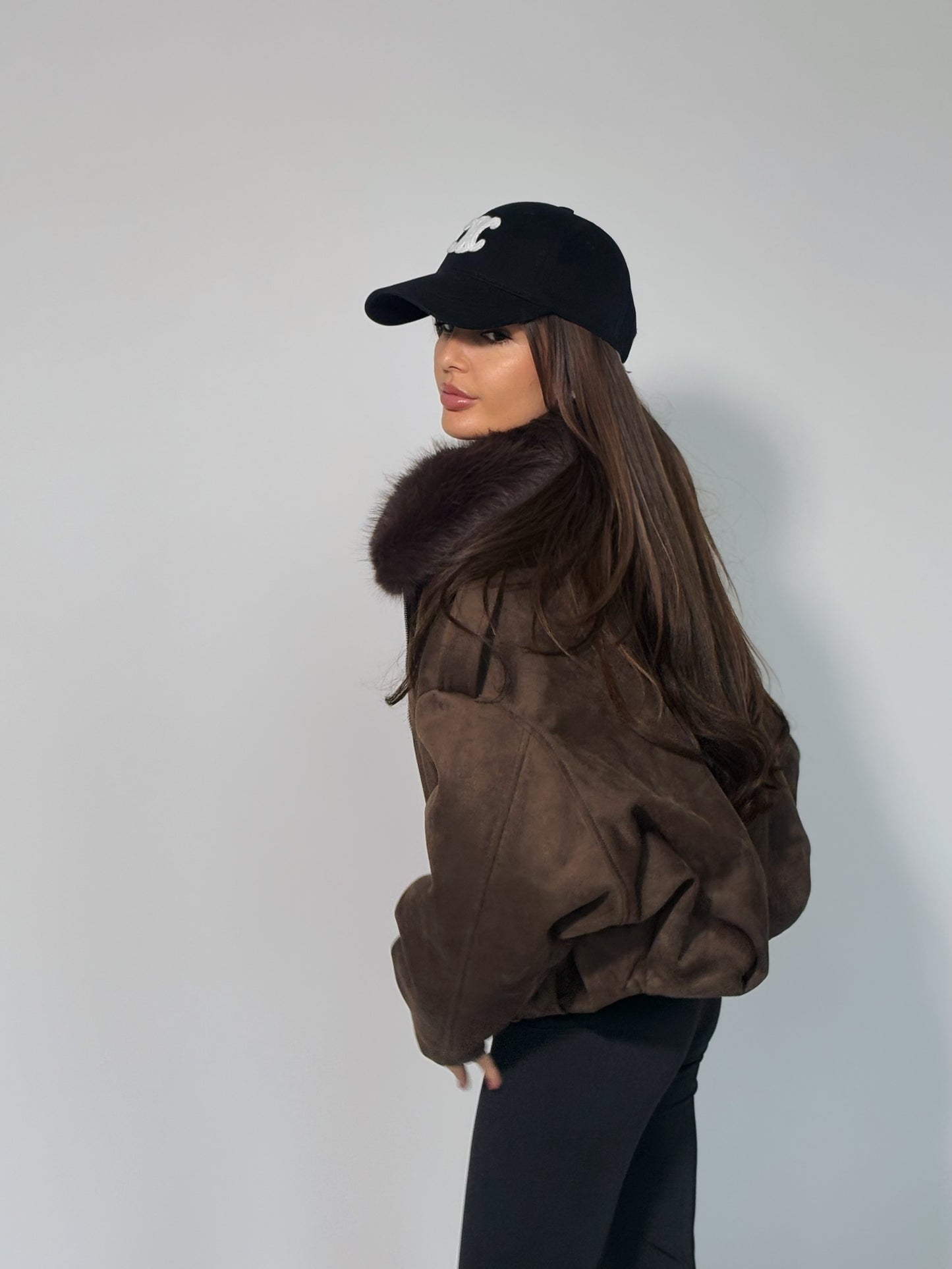 Велурено яке Romanita с пух