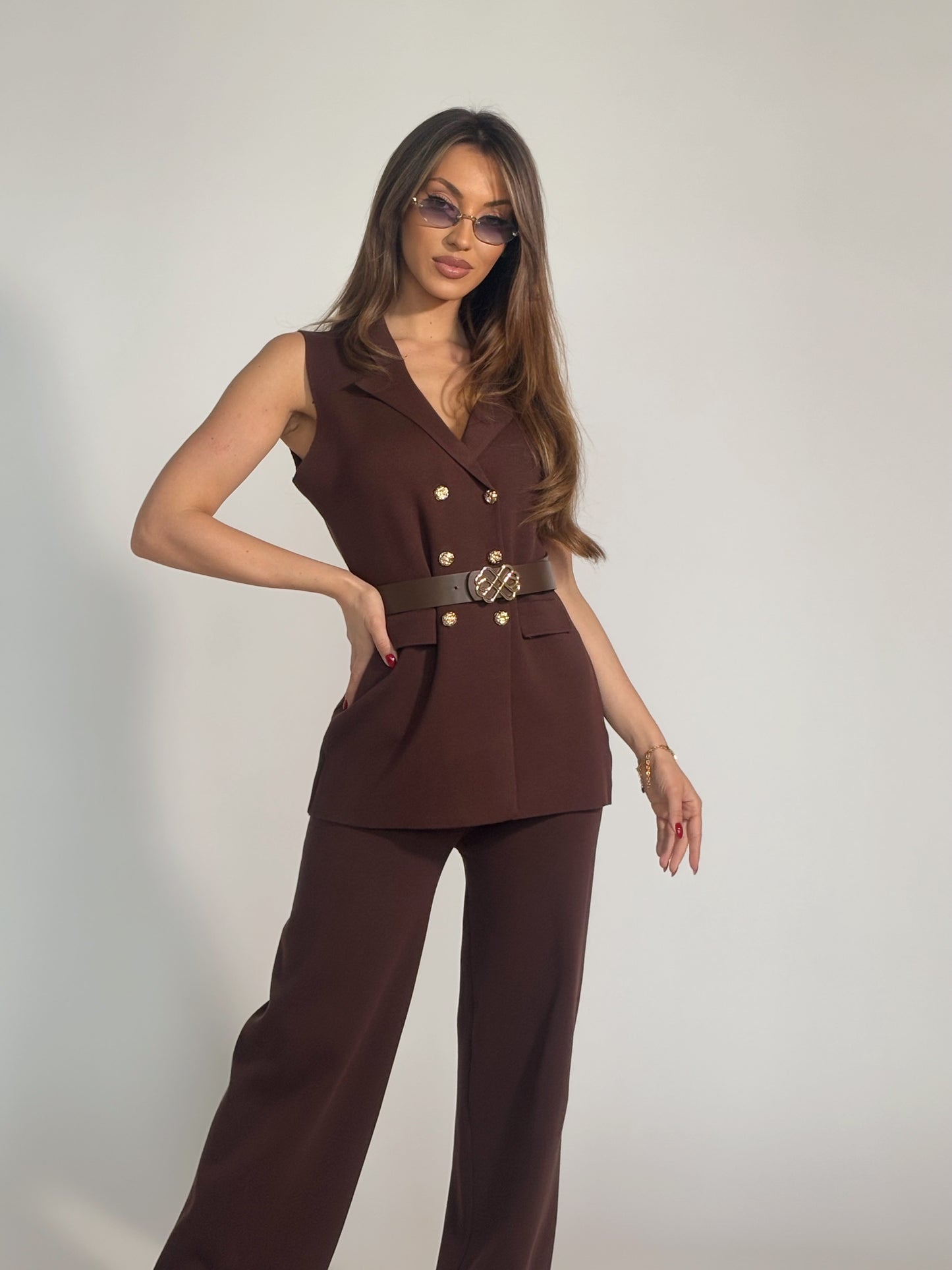 Комплект Radena от фино плетиво с колан