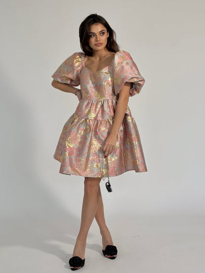 Glamour dress with gold effect