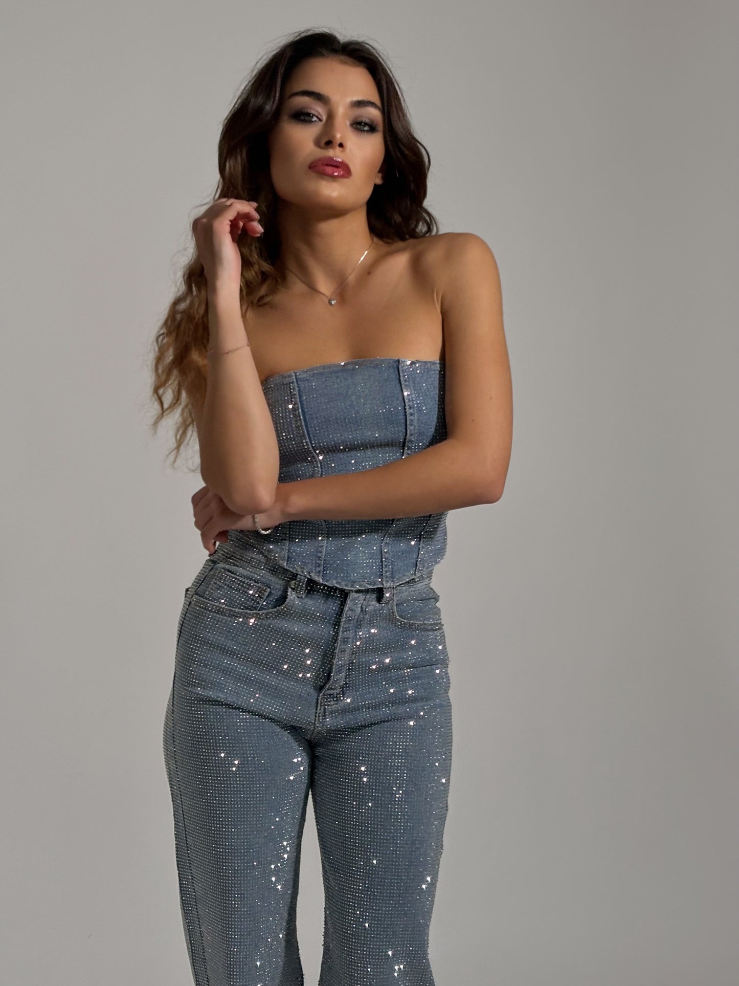 Дънки с камъни Glam