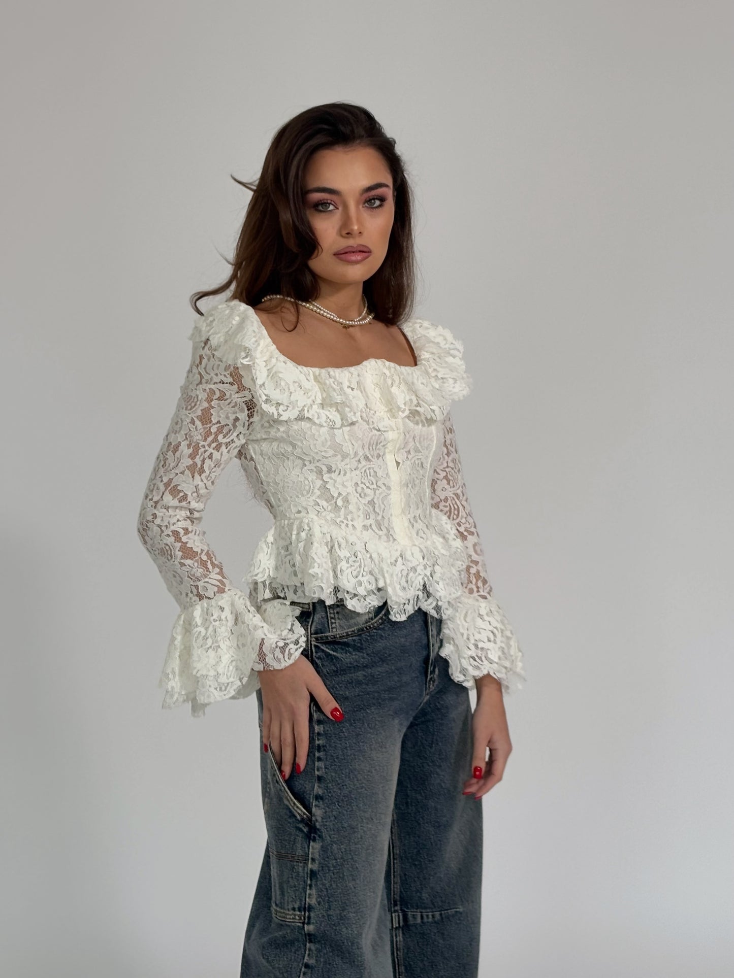 Дантелена блуза корсет Leyla