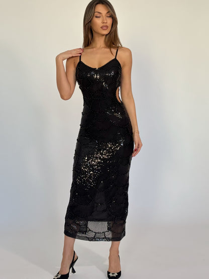 Рокля Arielle с пайети и перли