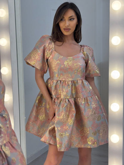 Рокля Glamour със златен ефект