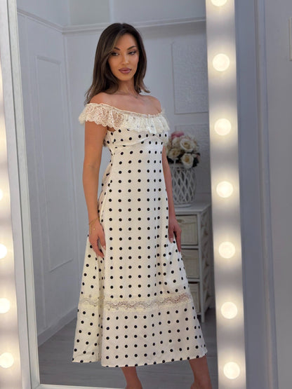 Toska polka dot satin dress