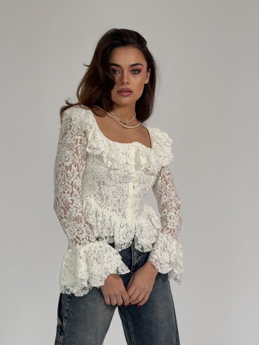 Дантелена блуза корсет Leyla