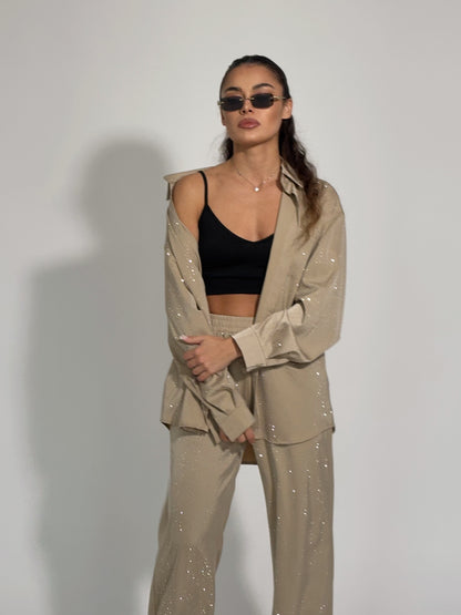 Сатенен комплект Ohara с камъни