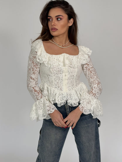 Дантелена блуза корсет Leyla