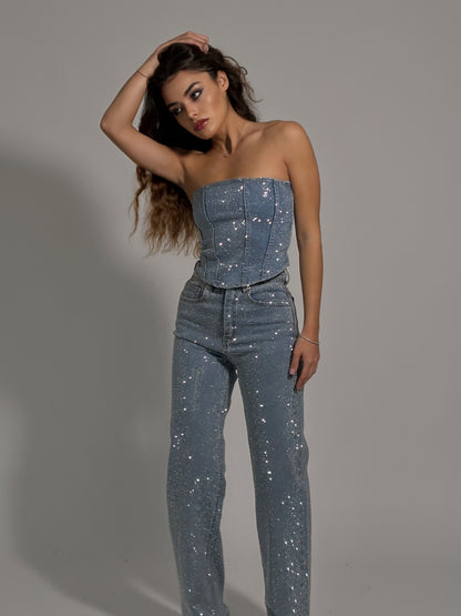 Дънки с камъни Glam