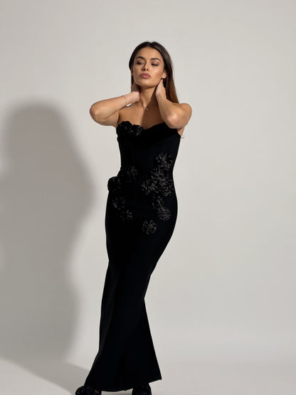 Бандажна рокля Emily с рози