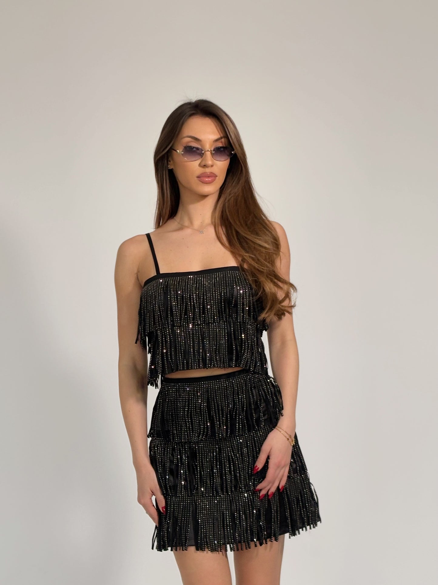 Комплект Diva с ресни и камъни