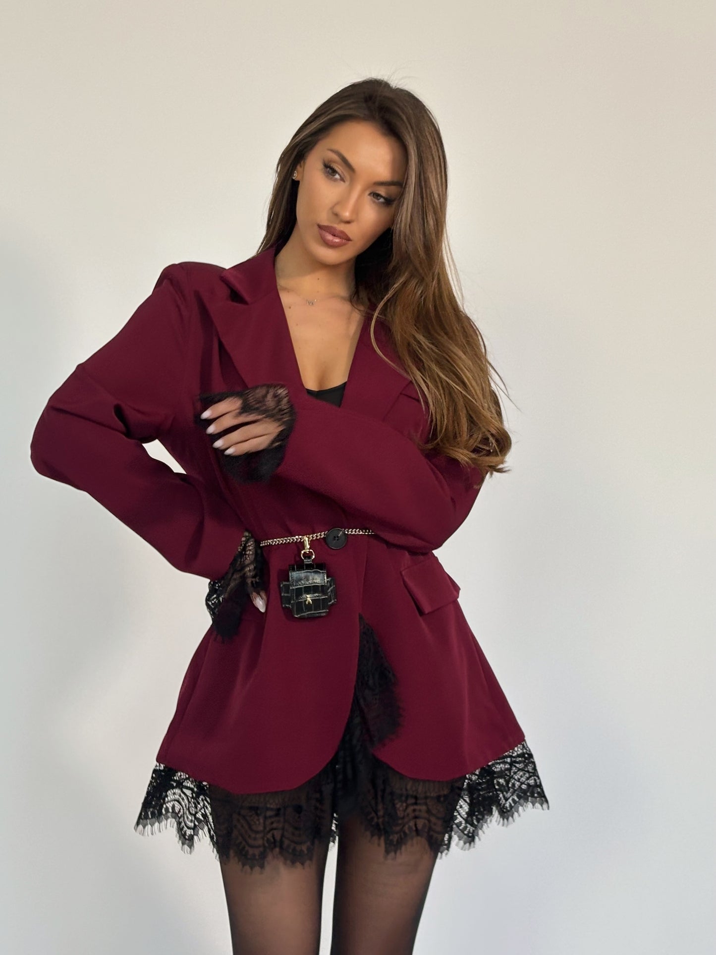 Дълъг блейзър Bellisa с дантела