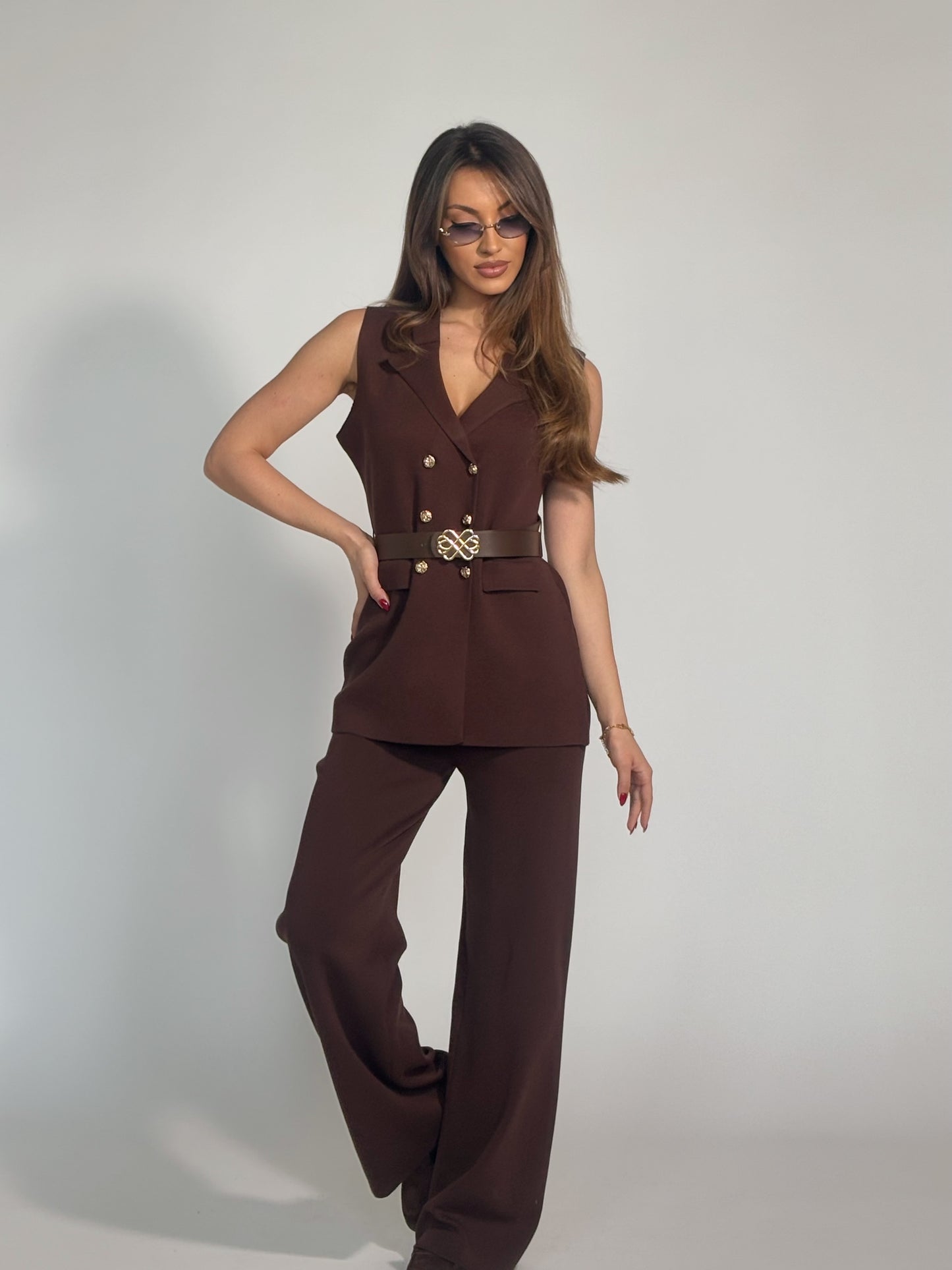 Комплект Radena от фино плетиво с колан