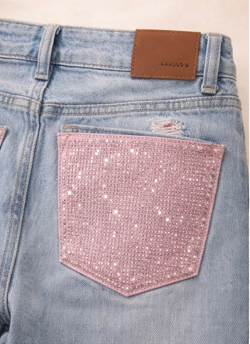 Babe jeans with pink stones