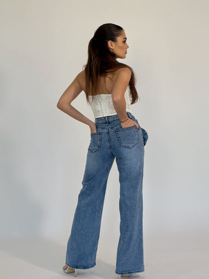 Дънки с роза Rose