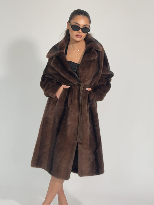 Палто от косъм Cruelly с колан