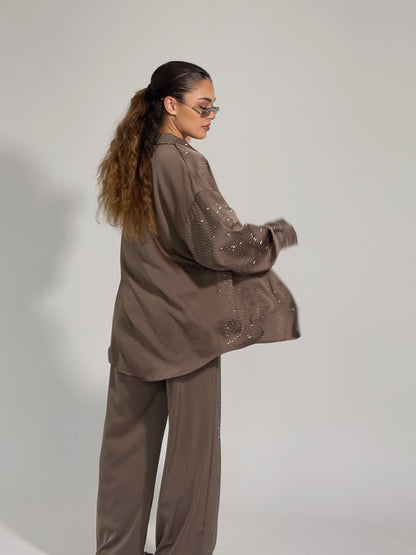 Сатенен комплект Ohara с камъни