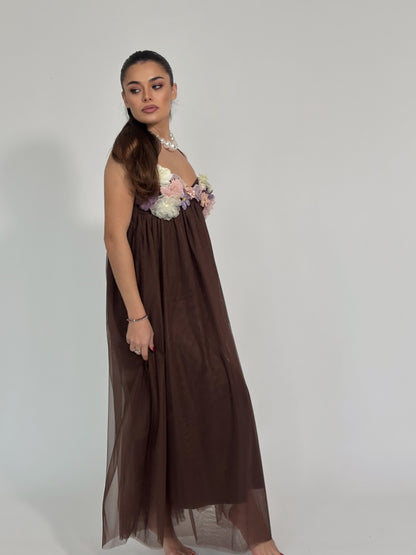 Rochie Vella din tul cu flori