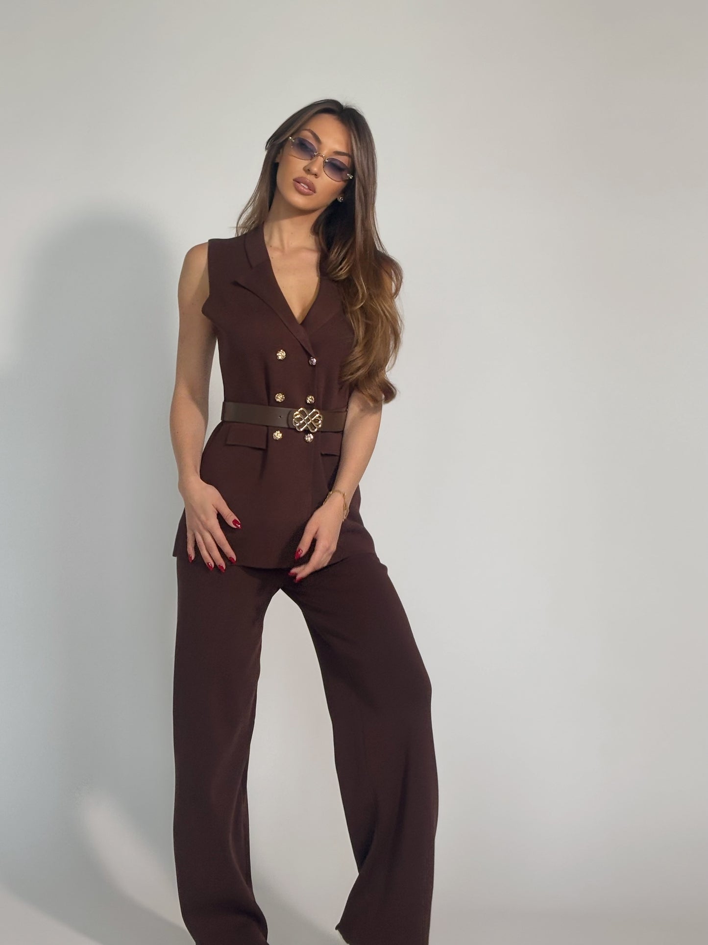 Комплект Radena от фино плетиво с колан