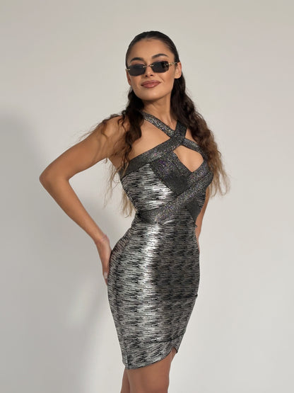 Бандажна рокля Venisa с блясък