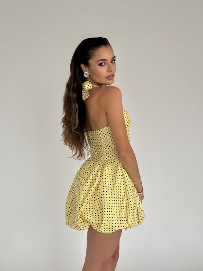 Мини рокля на точки Merilyn с bubble пола