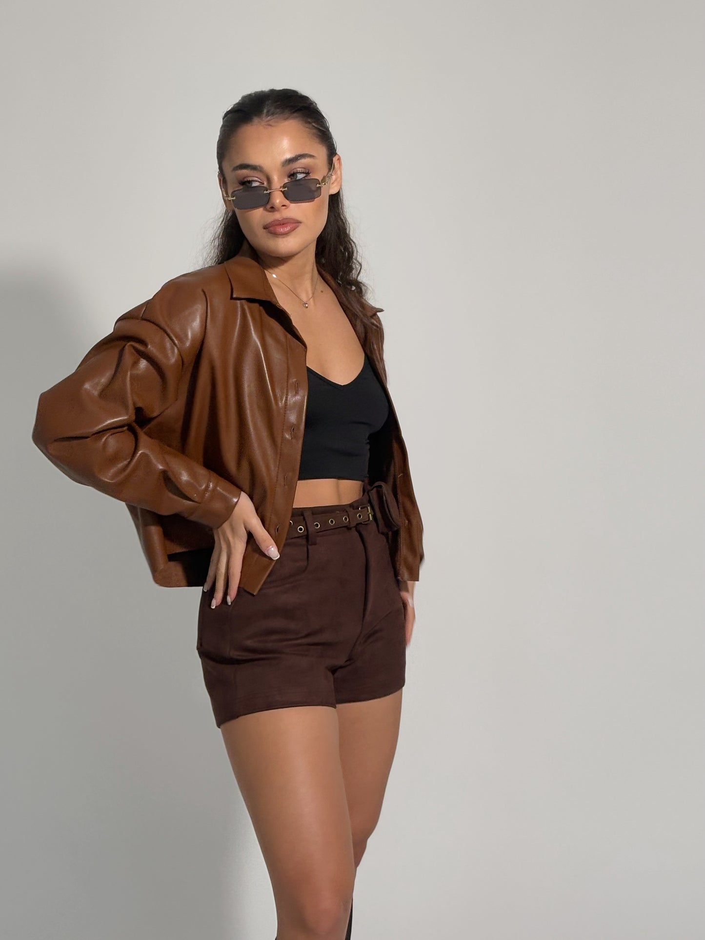 Кожено яке тип риза Violi