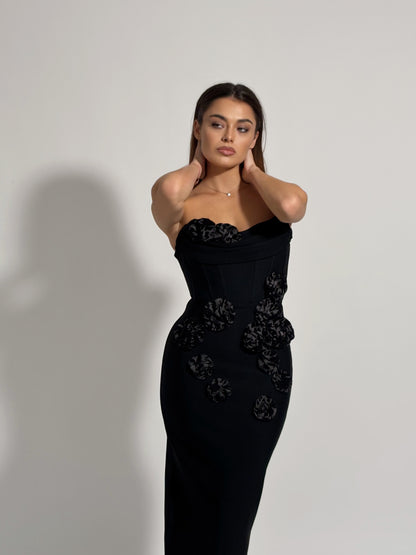 Бандажна рокля Emily с рози