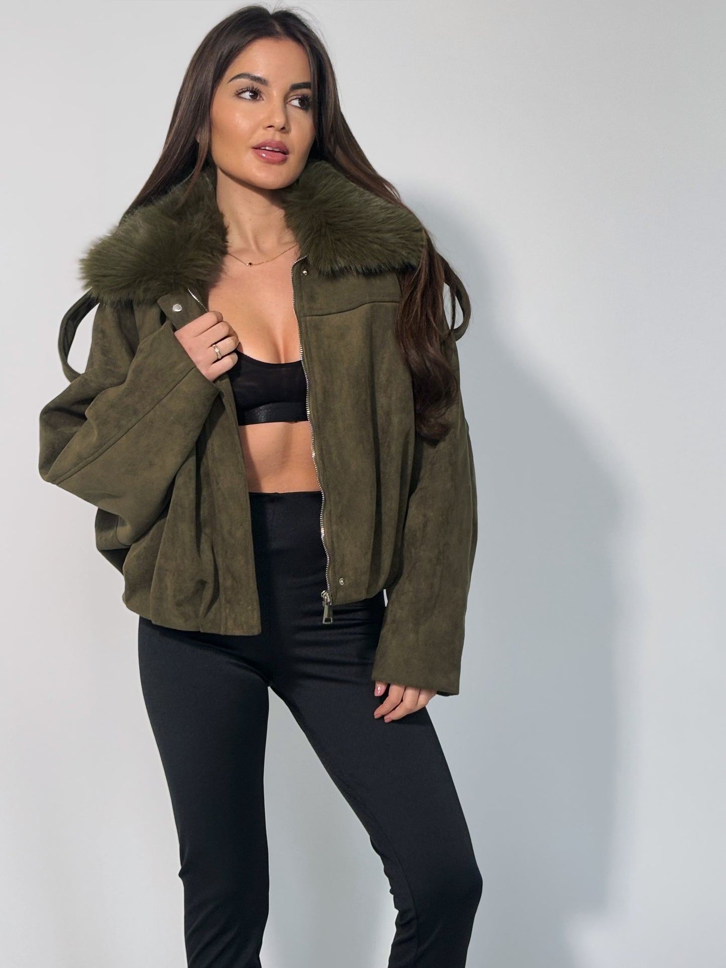 Велурено яке Romanita с пух