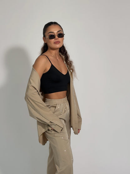 Сатенен комплект Ohara с камъни