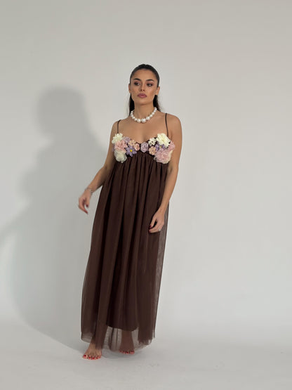 Rochie Vella din tul cu flori