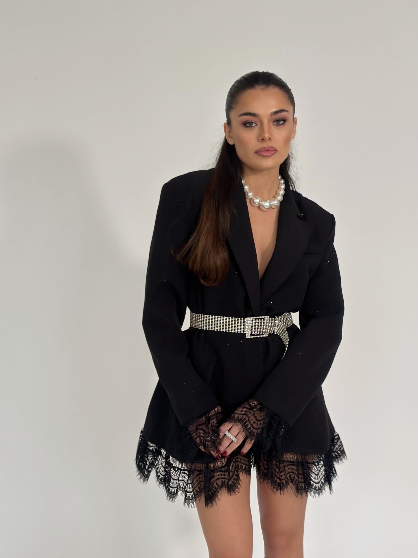 Блейзър Melisa с камъни и дантела