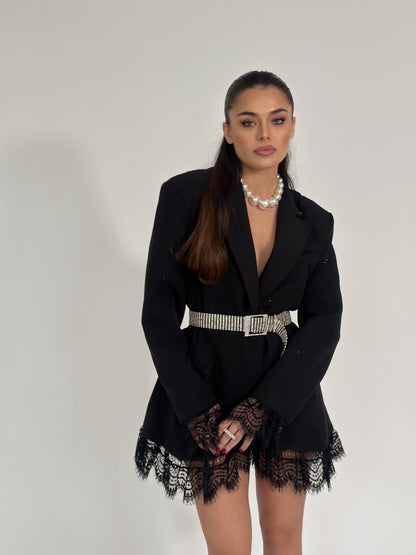 Блейзър Melisa с камъни и дантела