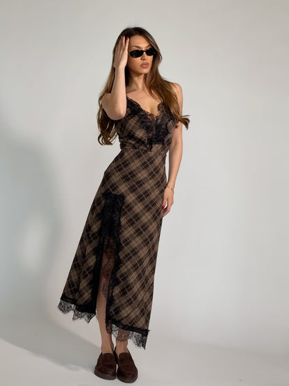 Кариран комплект Vellisa с цепка и дантела