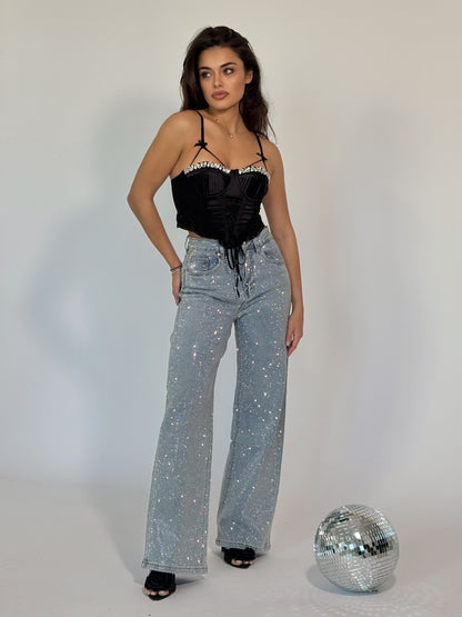 Сатенен корсет Palomita с камъни