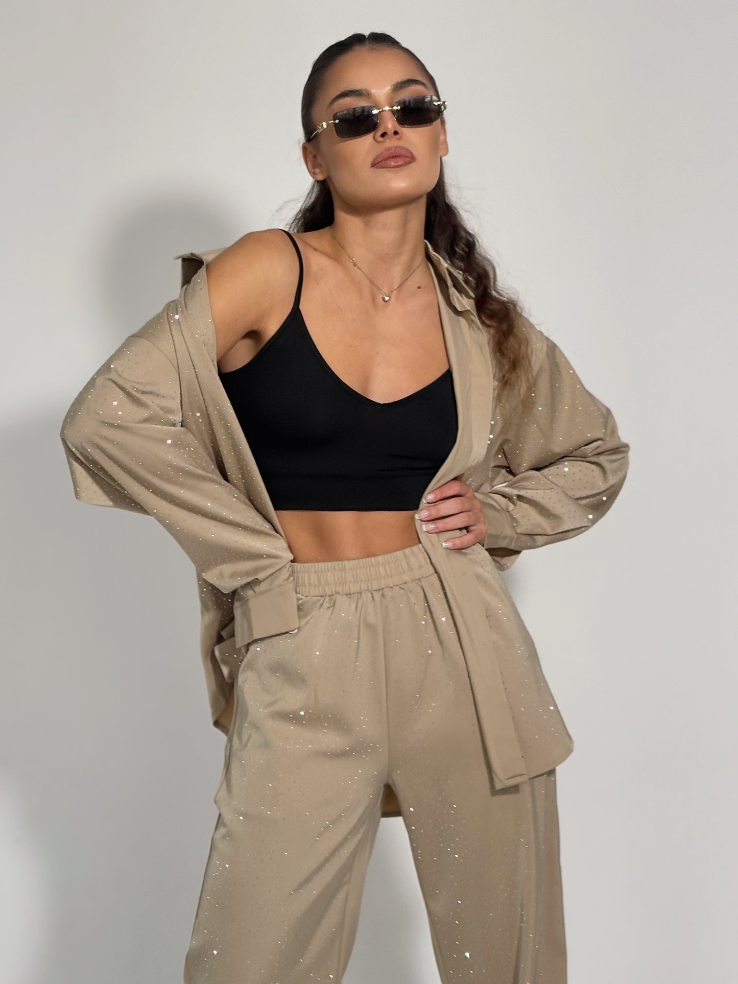 Сатенен комплект Ohara с камъни